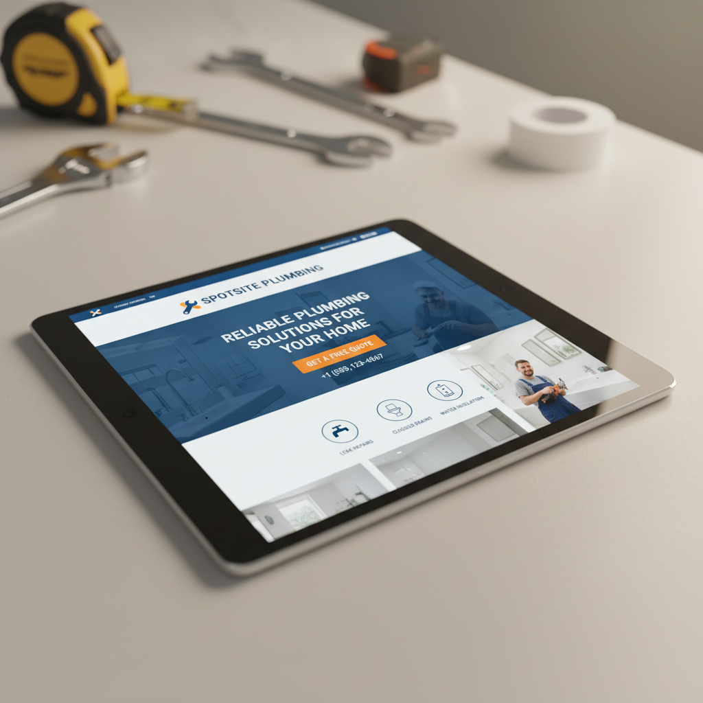 A trustworthy and professional website mockup for a local plumbing service.